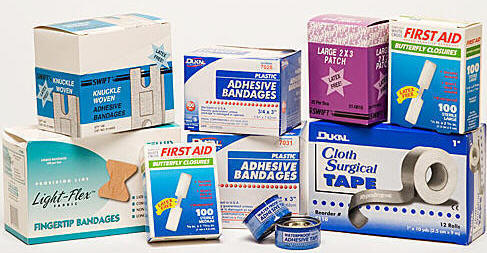 Bandages, bandaids and tape