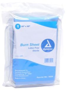 burn sheet in wrapper